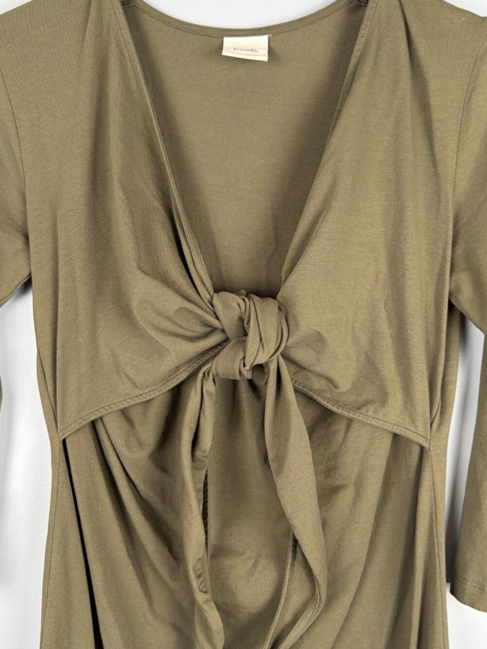 BOOB Design Nursing Dress Womens M Green Tie Front Maternity Postpartum Organic - Picture 4 of 11